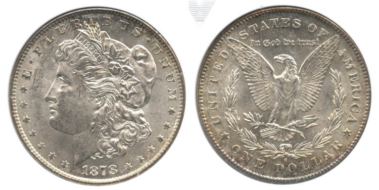 1878-S Morgan Silver Dollar ANACS MS-63 small