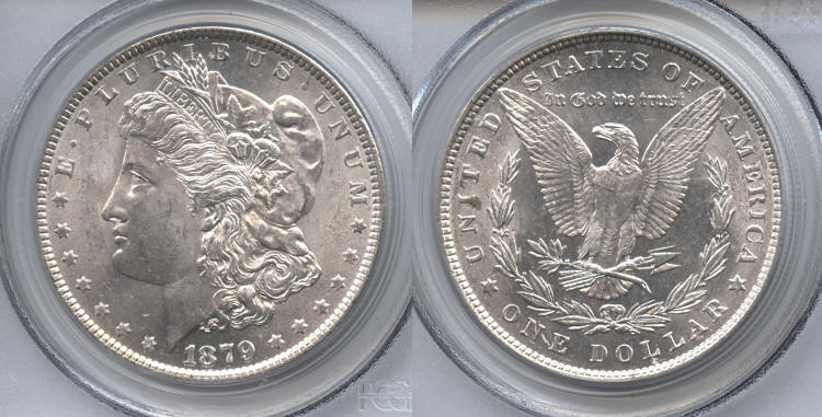 1879 Morgan Silver Dollar PCGS MS-62 small
