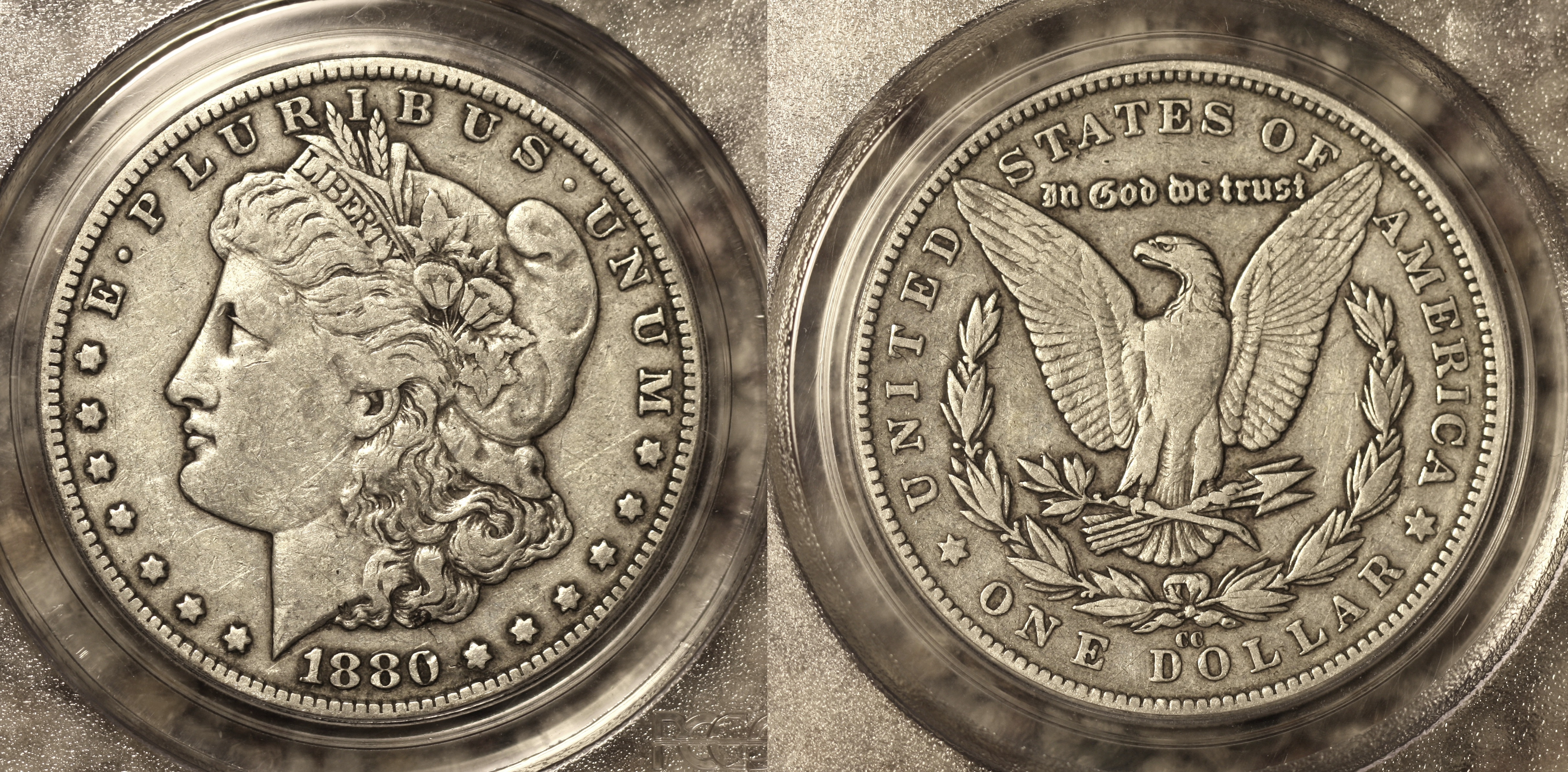 1880-CC Morgan Silver Dollar PCGS VF-30 camera