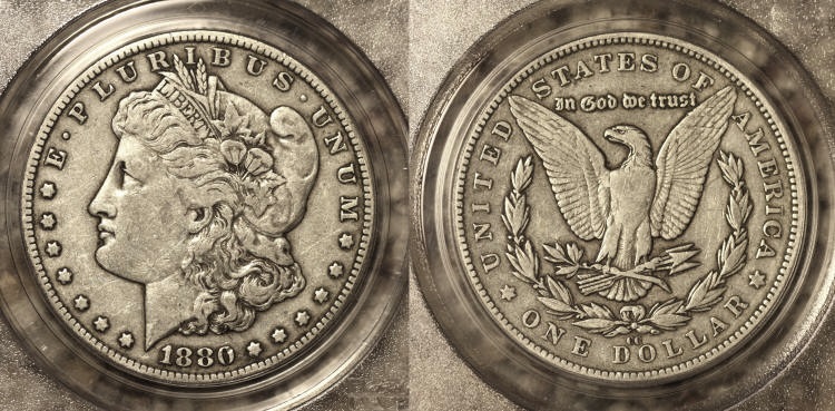 1880-CC Morgan Silver Dollar PCGS VF-30 camera small