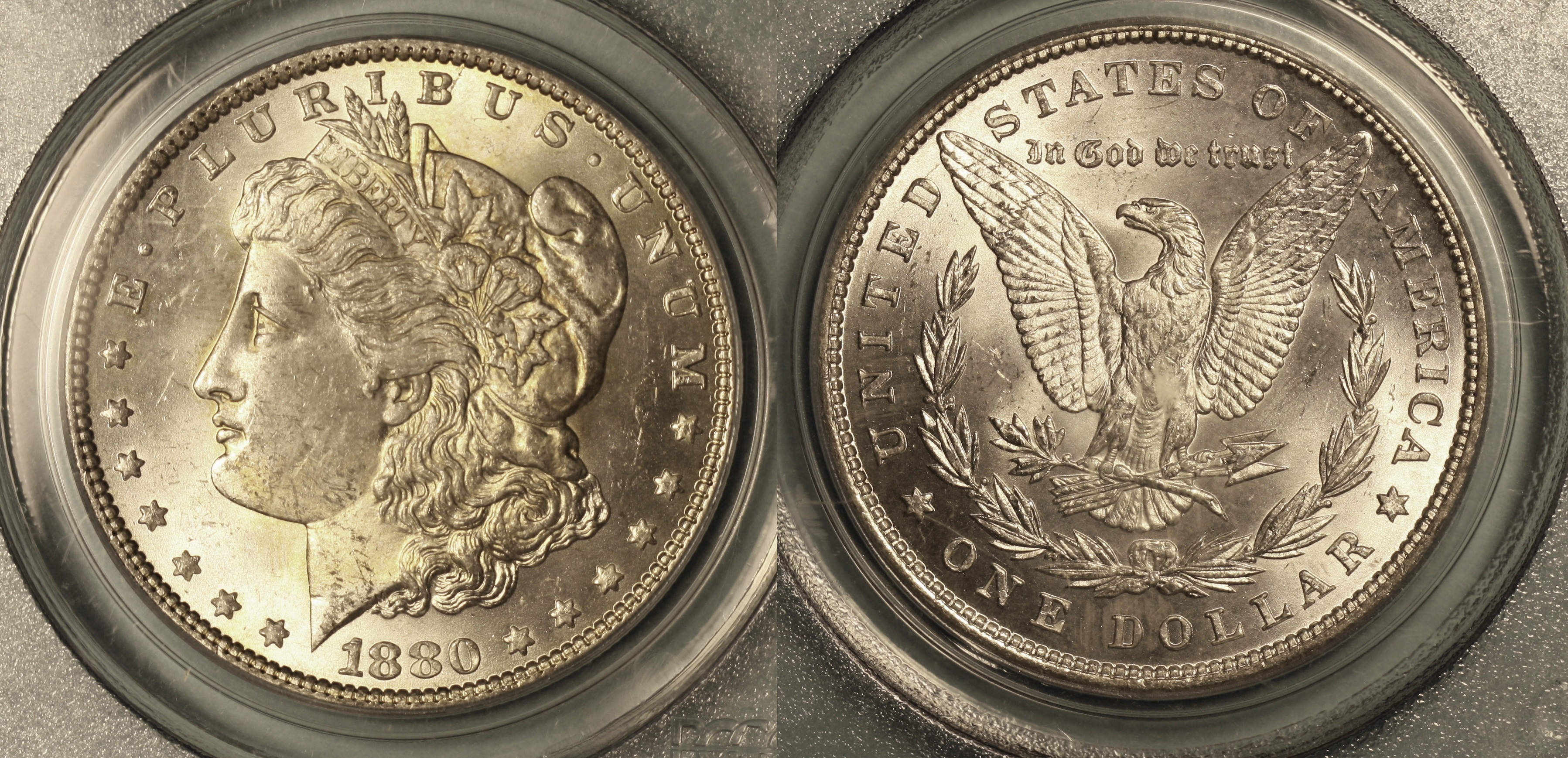 1880 Morgan Silver Dollar PCGS MS-62 camera