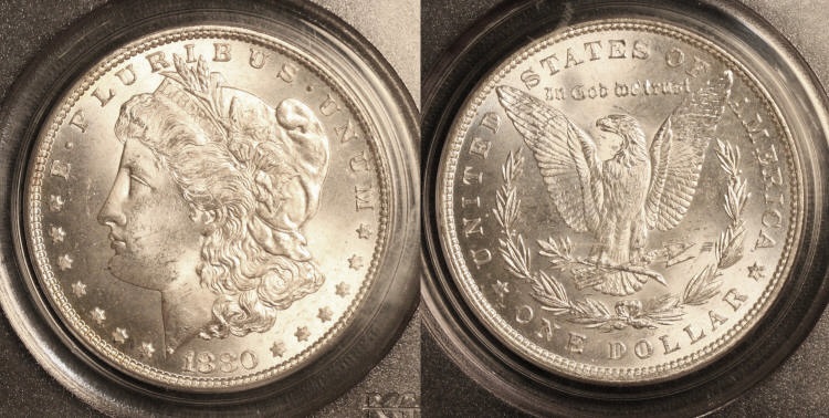 1880 Morgan Silver Dollar PCGS MS-64 camera small