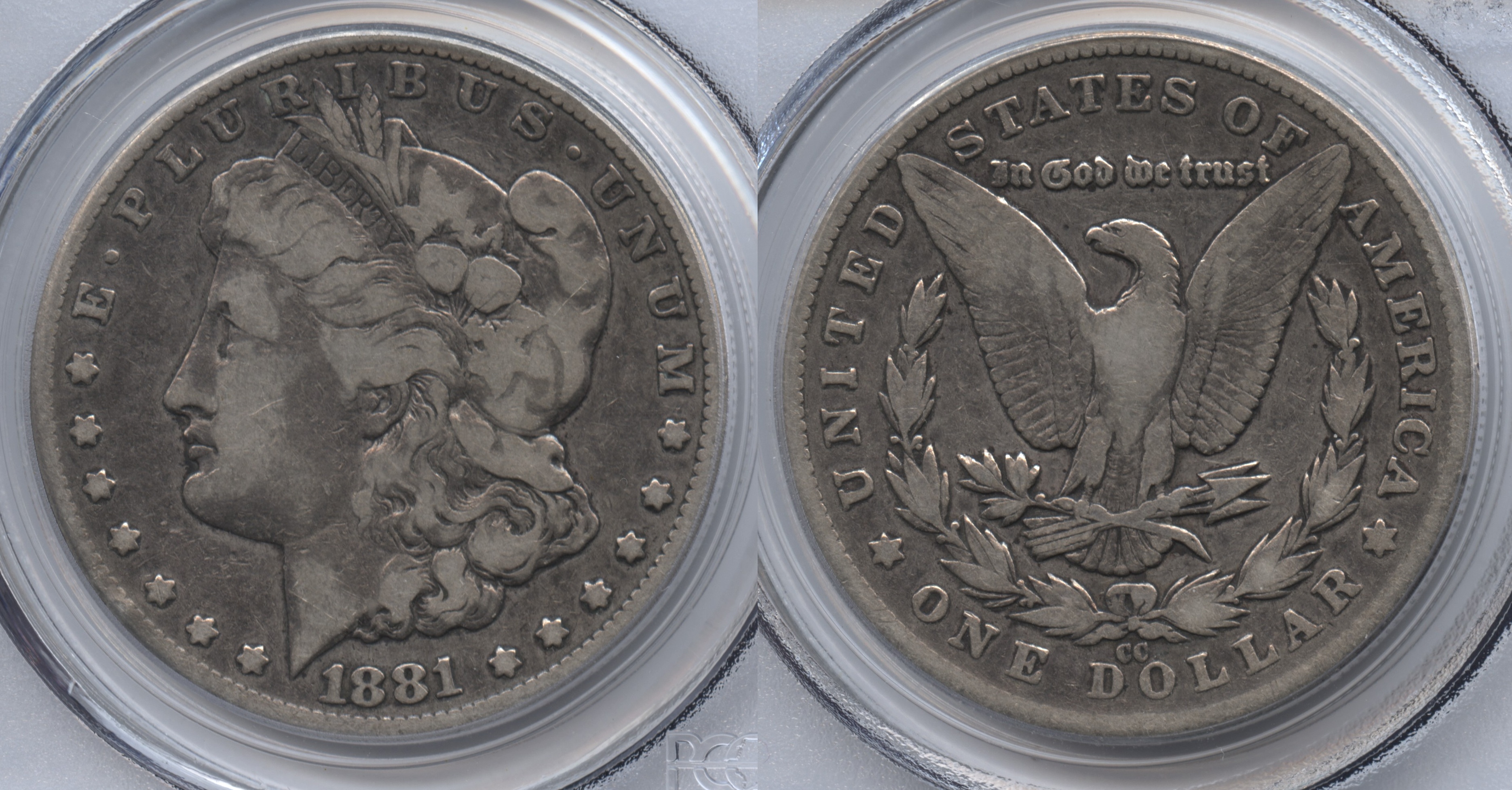 1881-CC Morgan Silver Dollar PCGS VG-10 VAM-2, Doubled 88
