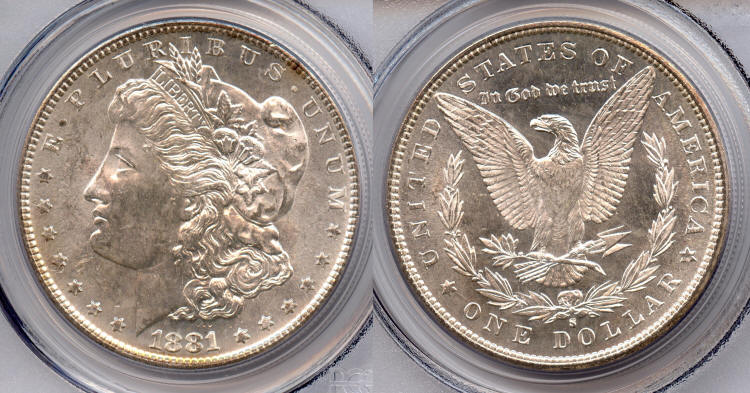 1881-S Morgan Silver Dollar PCGS MS-63 #a small