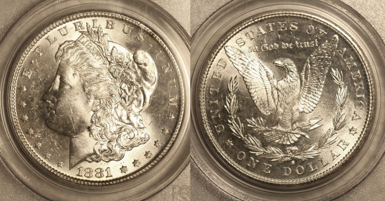 1881-S Morgan Silver Dollar PCGS MS-63 #a camera small