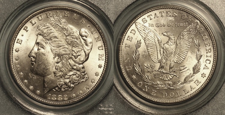 1882 Morgan Silver Dollar PCGS MS-62 camera small
