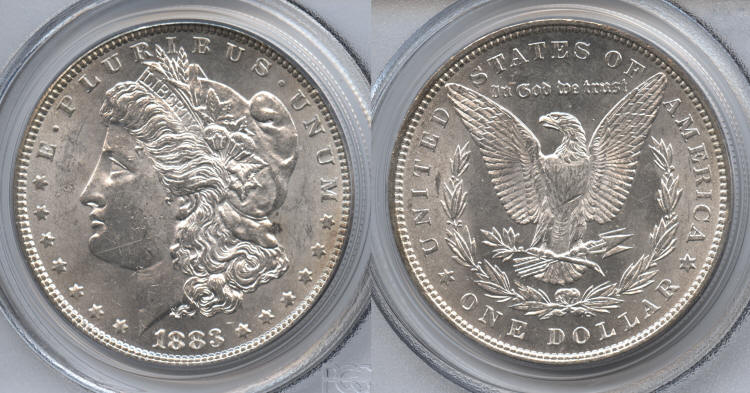 1883 Morgan Silver Dollar PCGS MS-62 small