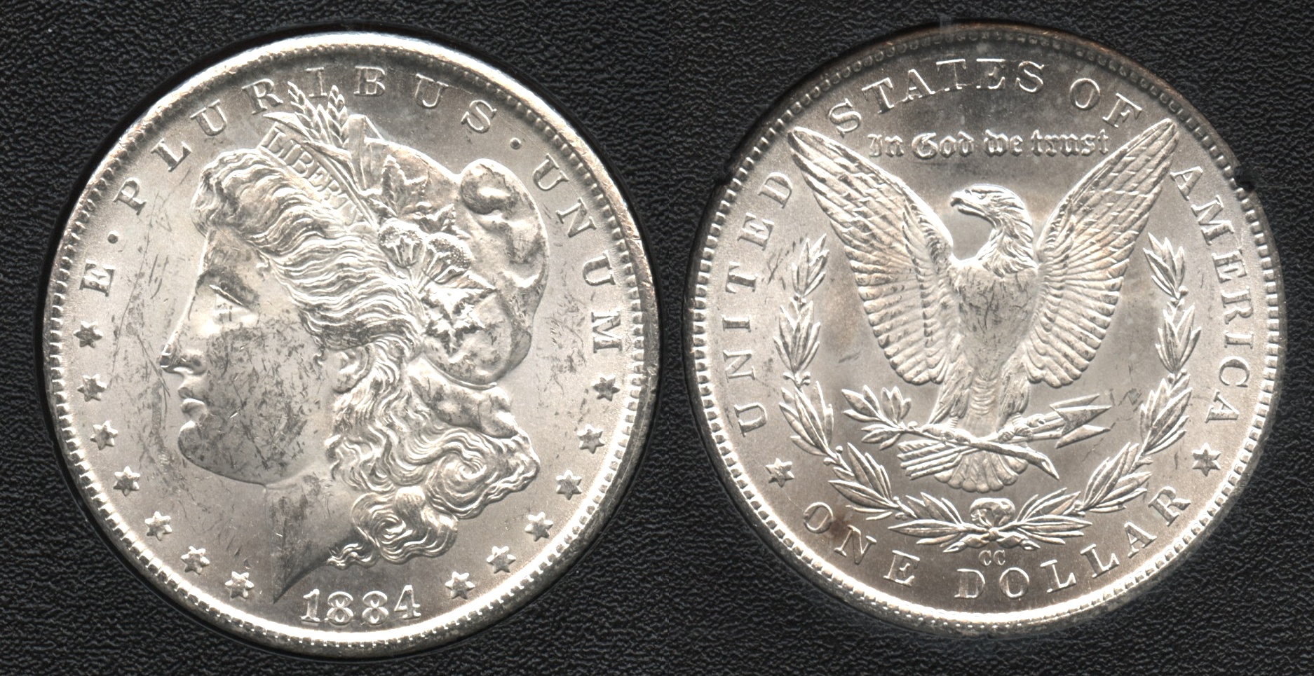 1884-CC Morgan Silver Dollar GSA Holder MS-60 #a