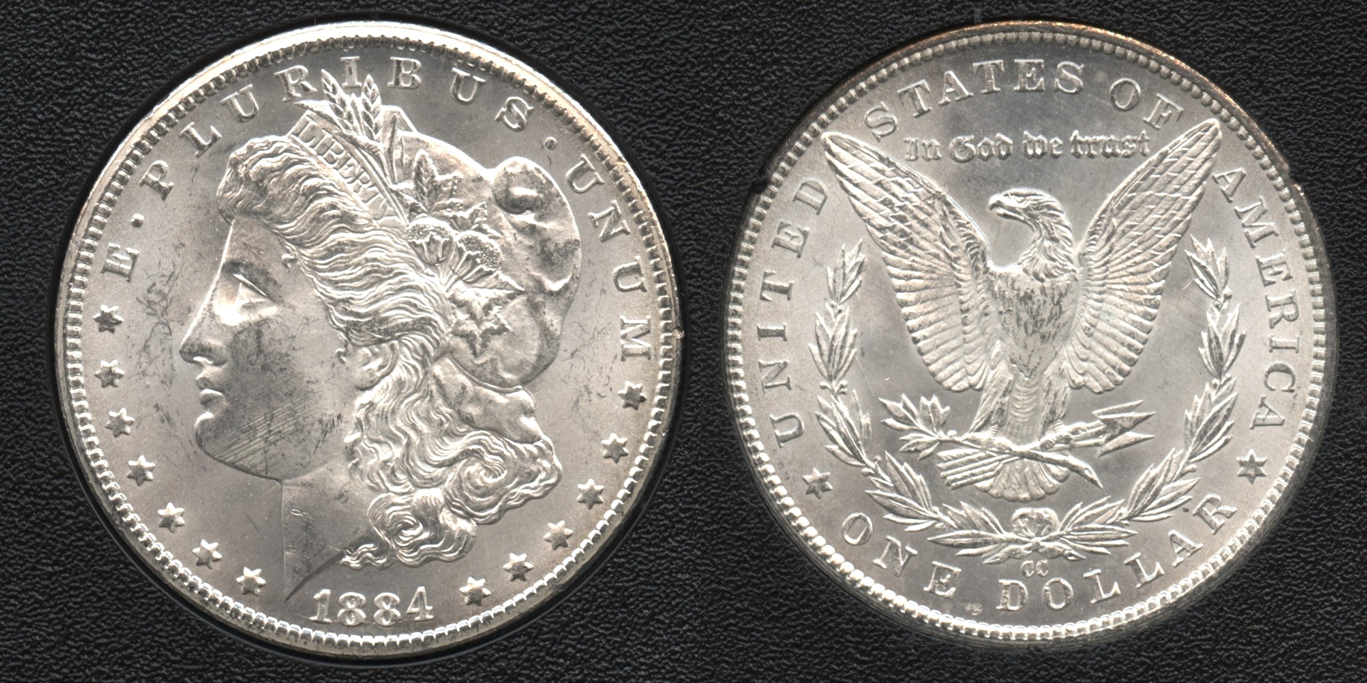 1884-CC Morgan Silver Dollar GSA Holder MS-60 #b