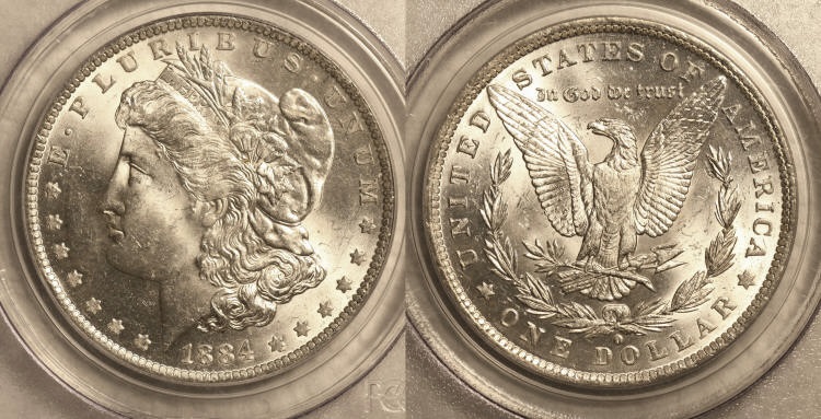 1884-O Morgan Silver Dollar PCGS MS-63 #a camera small