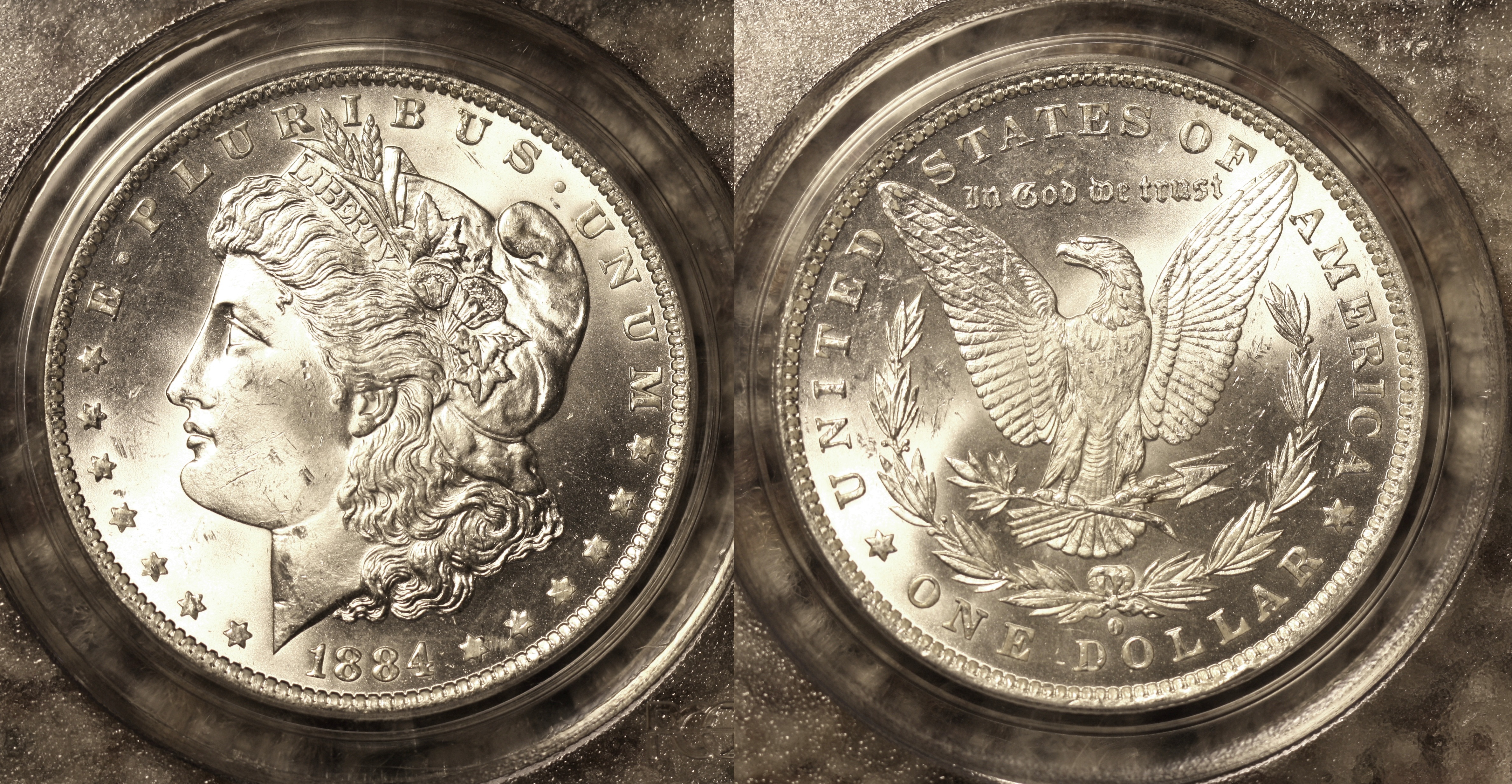1884-O Morgan Silver Dollar PCGS MS-64 #d camera