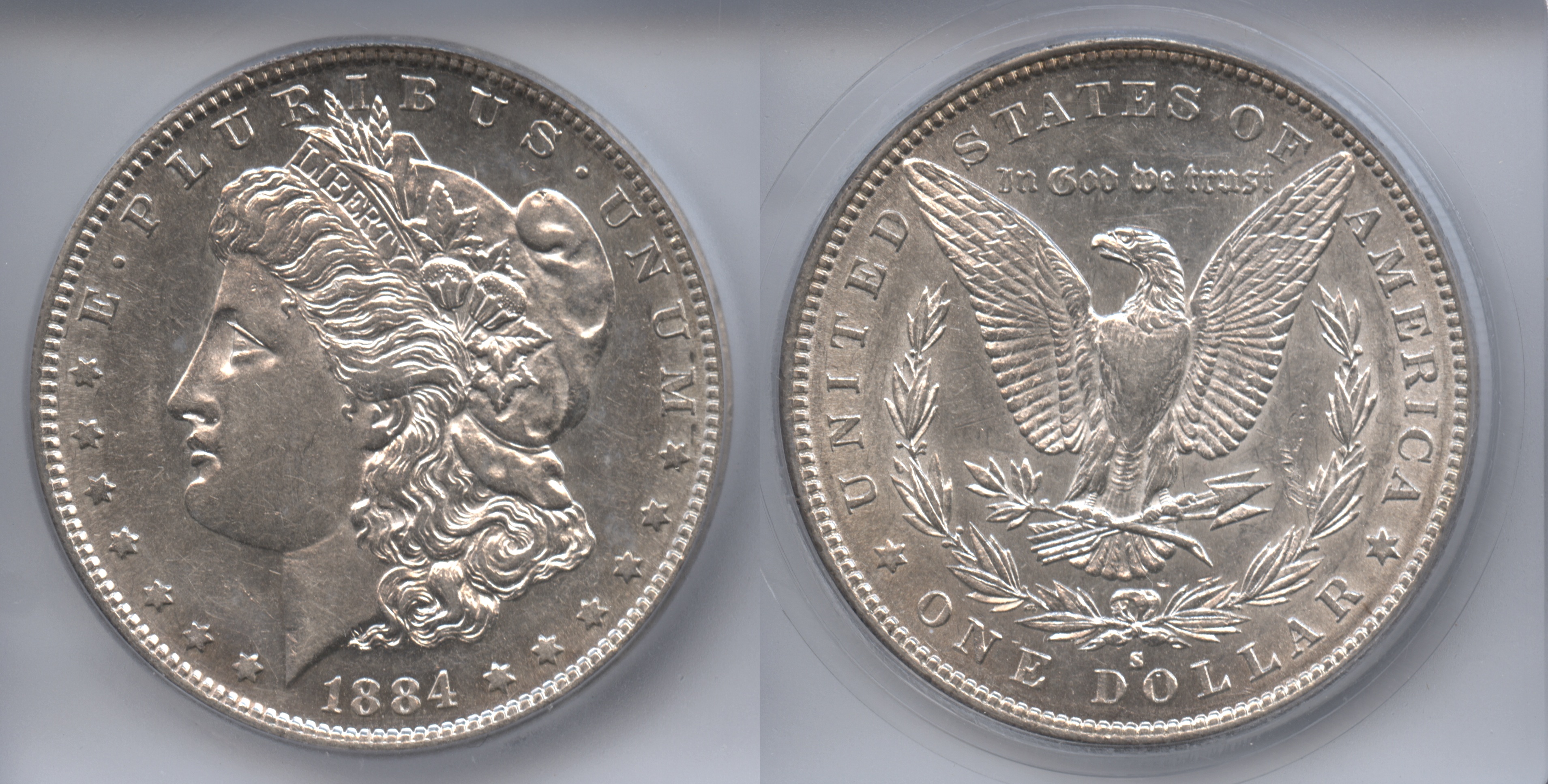 1884-S Morgan Silver Dollar ICG AU-58