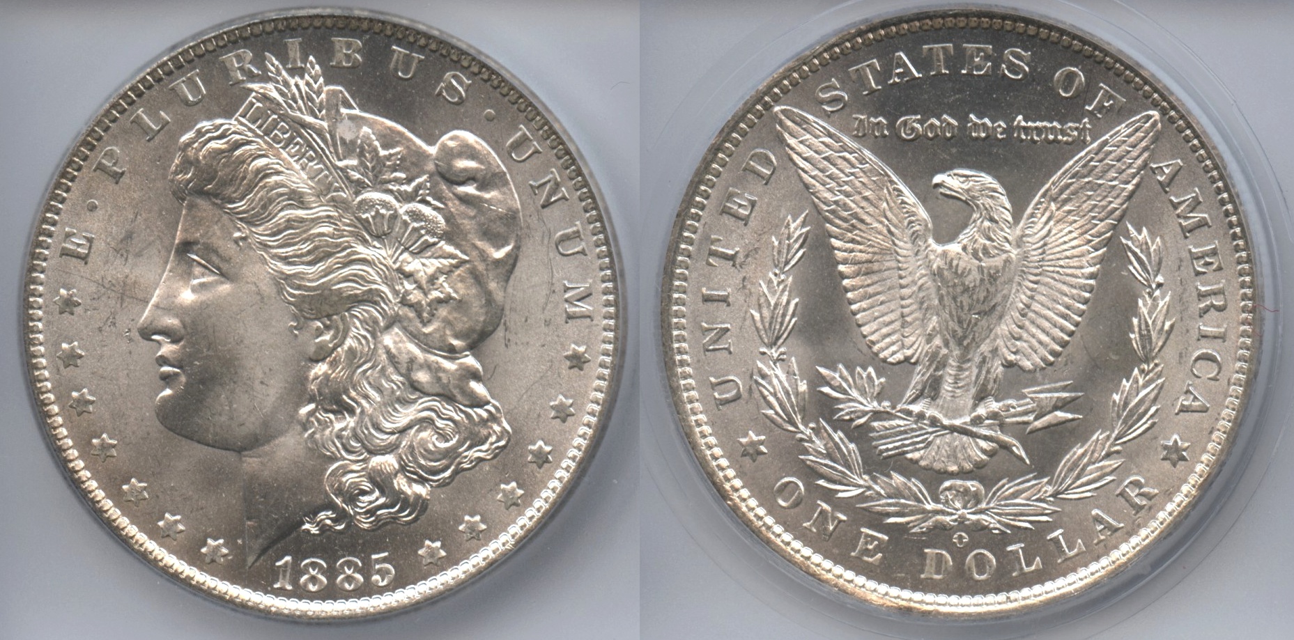 1885-O Morgan Silver Dollar ICG MS-65