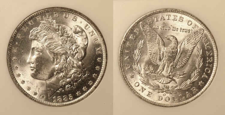 1885-O Morgan Silver Dollar NGC MS-64 camera small