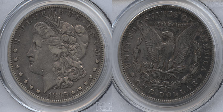 1885-S Morgan Silver Dollar PCGS VF-30 small