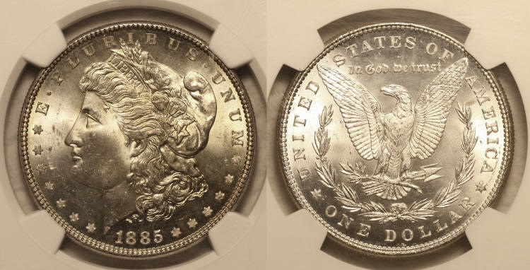 1885 Morgan Silver Dollar NGC MS-64 #a camera small