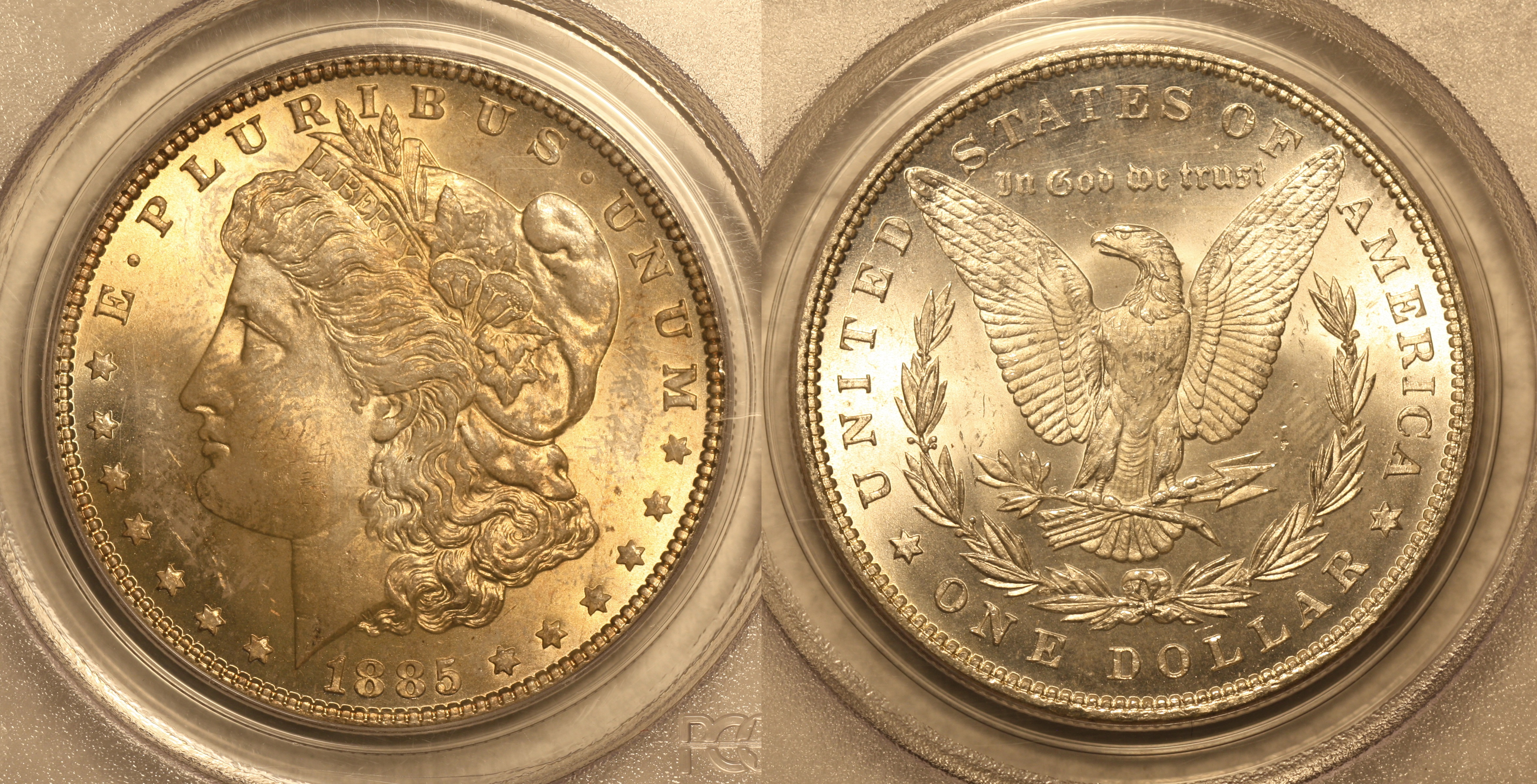 1885 Morgan Silver Dollar PCGS MS-64 camera
