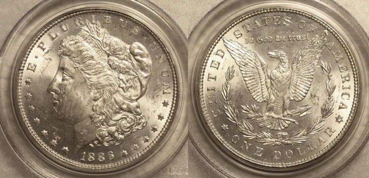 1886 Morgan Silver Dollar PCGS MS-63 #a camera small