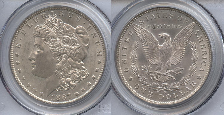 1887-O Morgan Silver Dollar PCGS MS-63 small