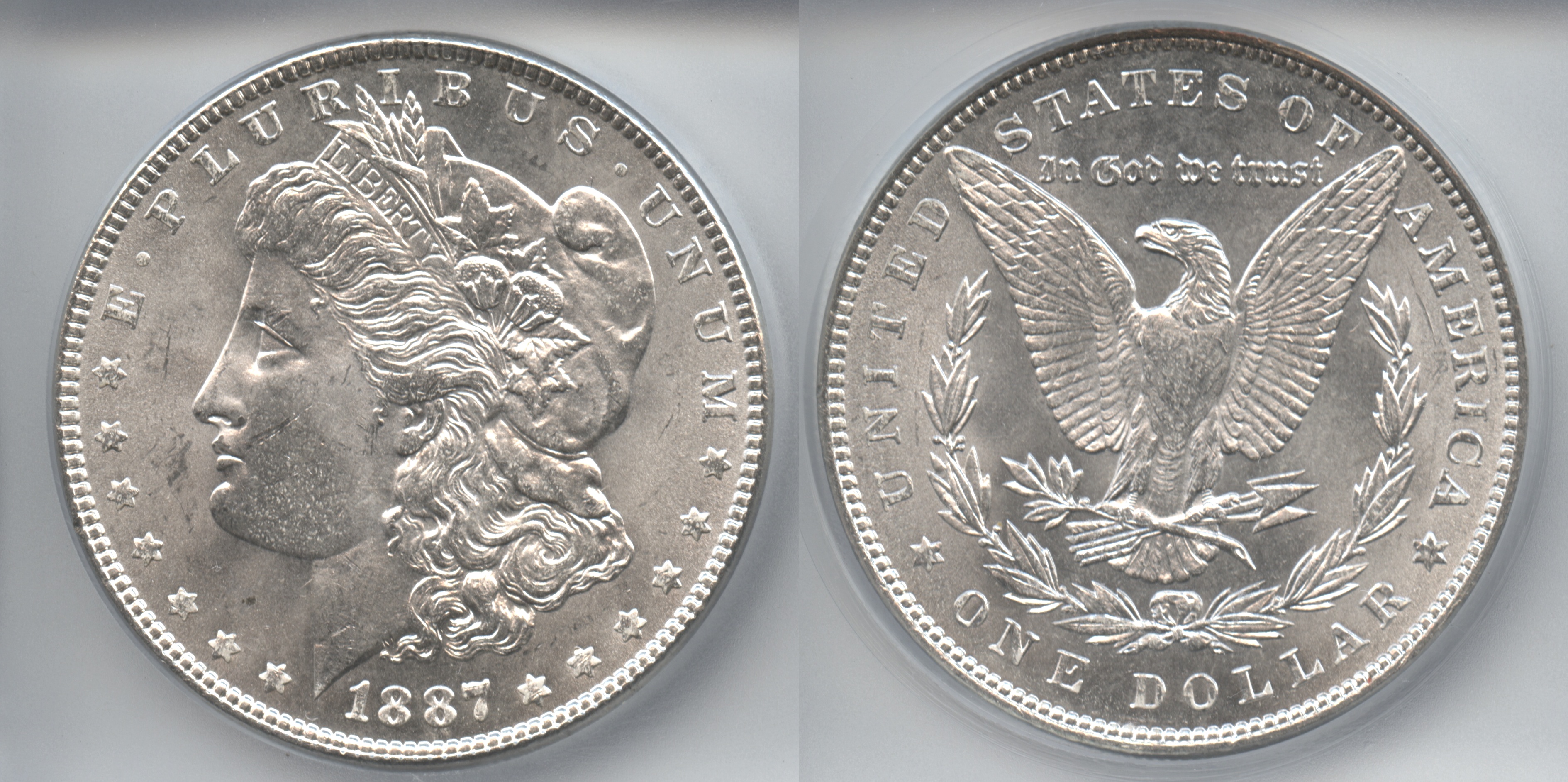 1887 Morgan Silver Dollar ICG MS-64