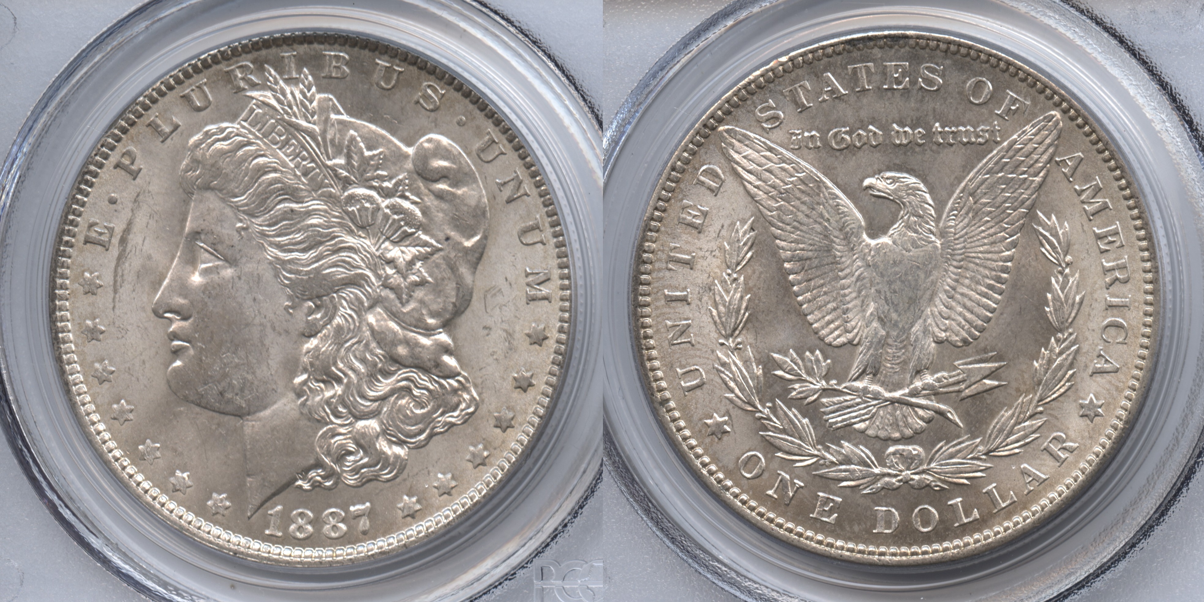 1887 Morgan Silver Dollar PCGS MS-63 VAM-4, Near Date, Doubled 18-7