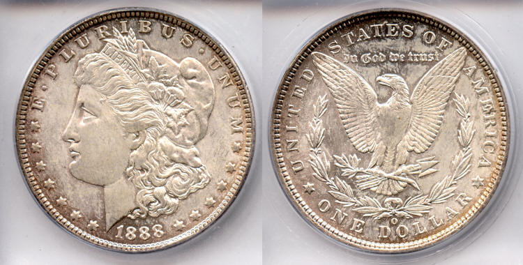 1888-O Morgan Silver Dollar ICG MS-63 small