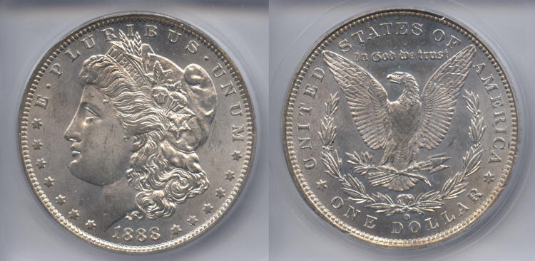 1888-O Morgan Silver Dollar ICG MS-64 small