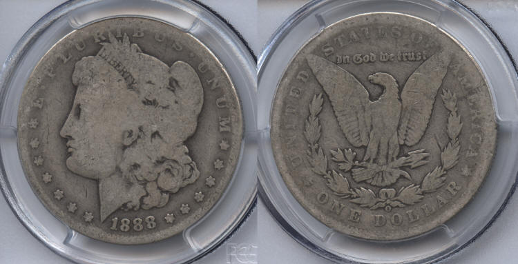 1888-O Morgan Silver Dollar PCGS AG-03 VAM-7A Shooting Star small