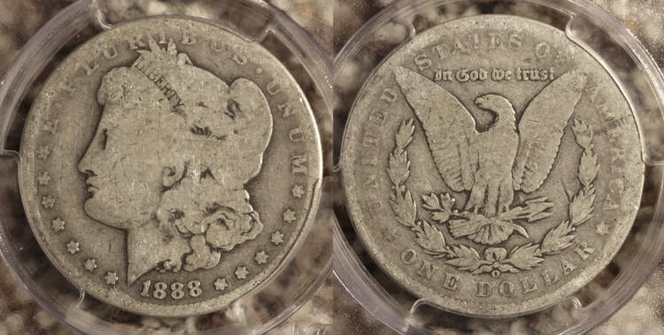 1888-O Morgan Silver Dollar PCGS AG-03<br>VAM-7A Shooting Star camera small