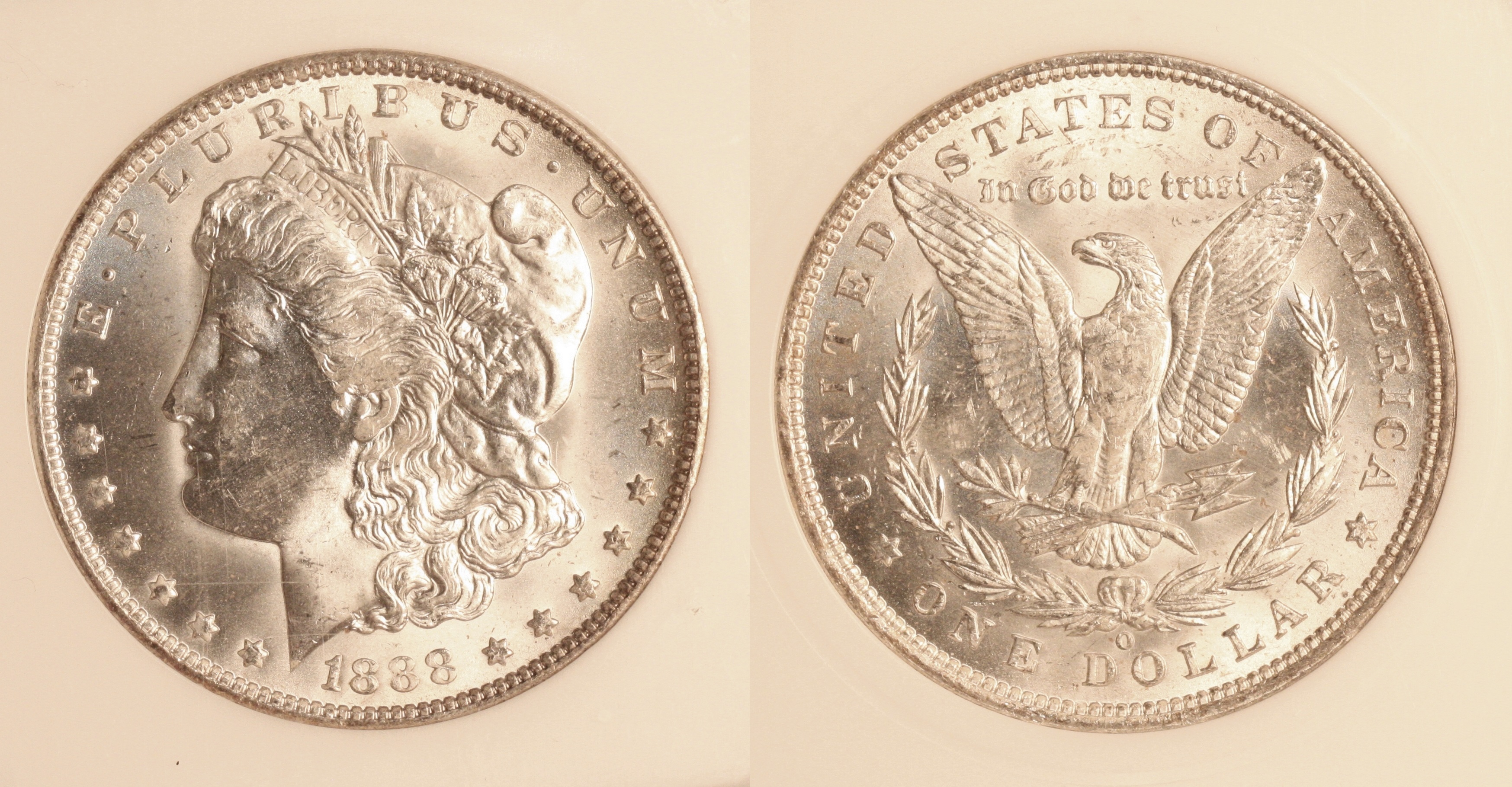 1888-O Morgan Silver Dollar PCI MS-65 camera