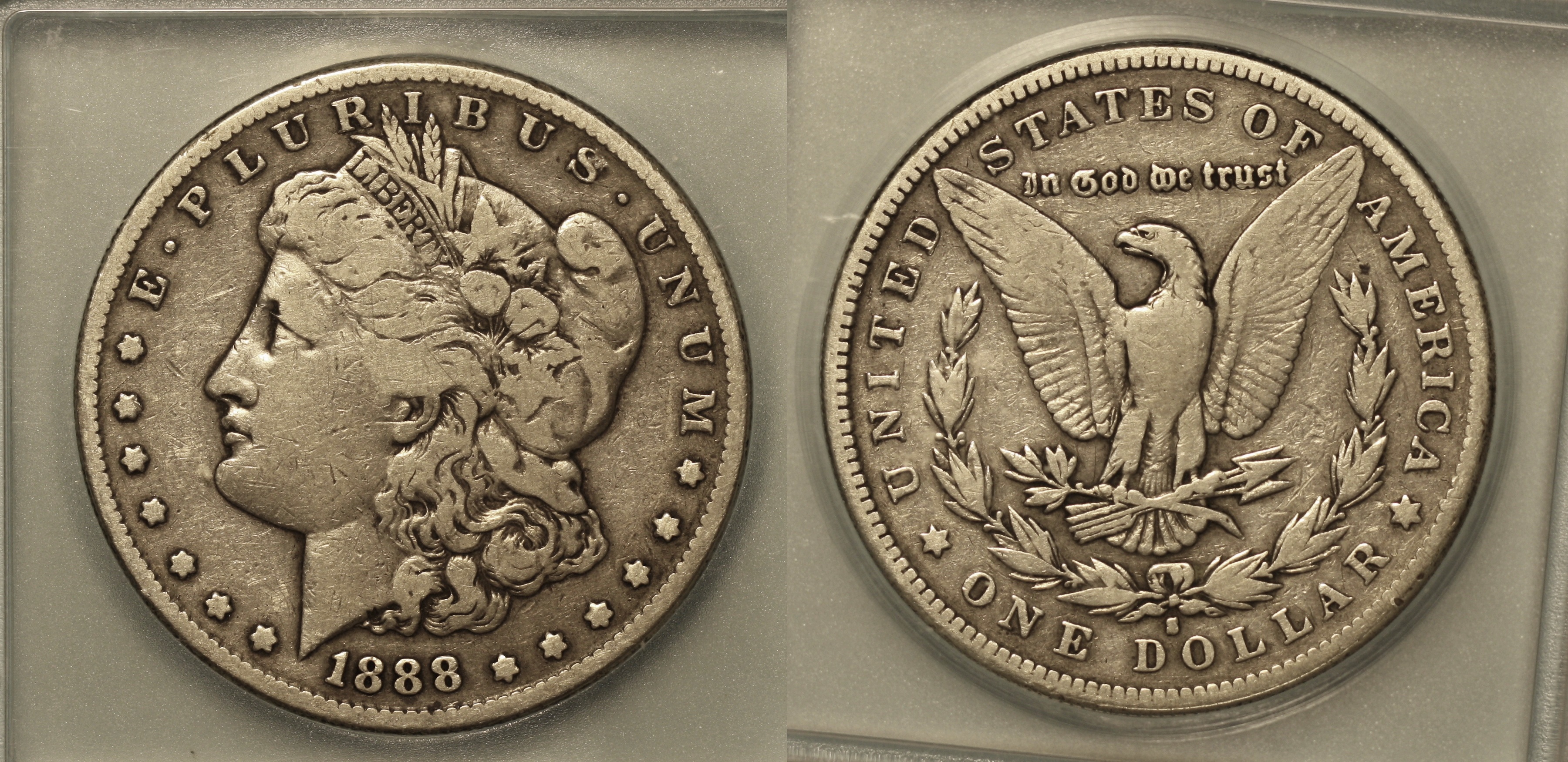 1888-S Morgan Silver Dollar ICG Fine-12 camera