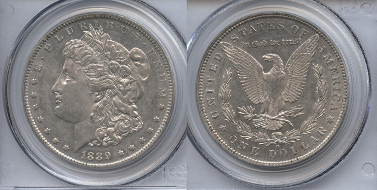 1889-O Morgan Silver Dollar PCGS AU-55 small