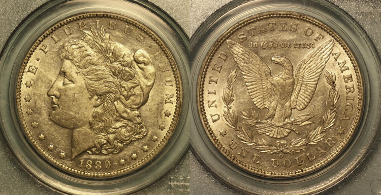 1889-O Morgan Silver Dollar PCGS AU-55 camera small