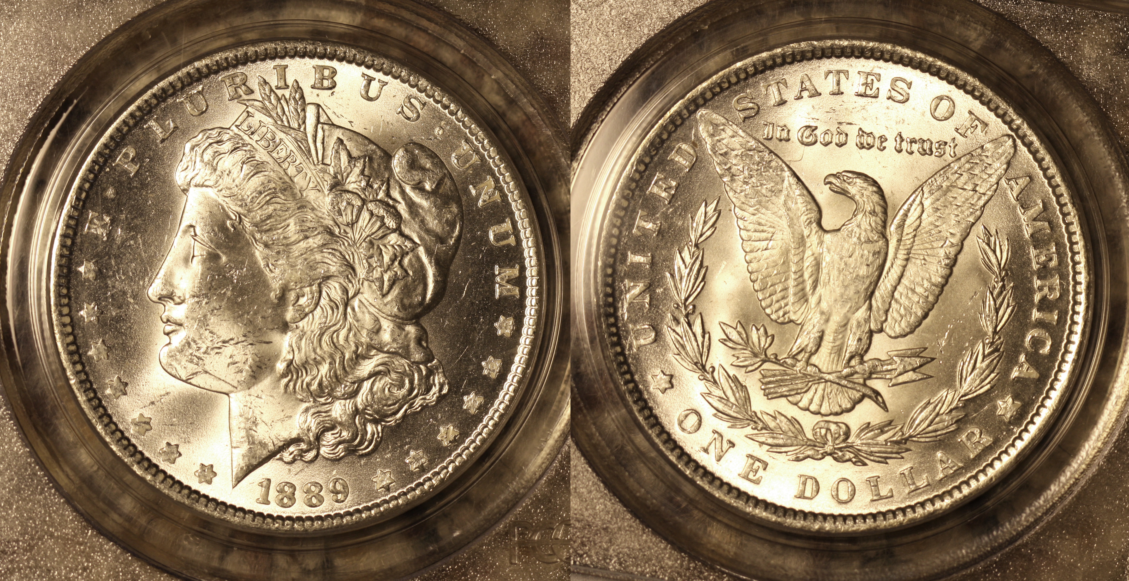 1889 Morgan Silver Dollar PCGS MS-63 #a camera