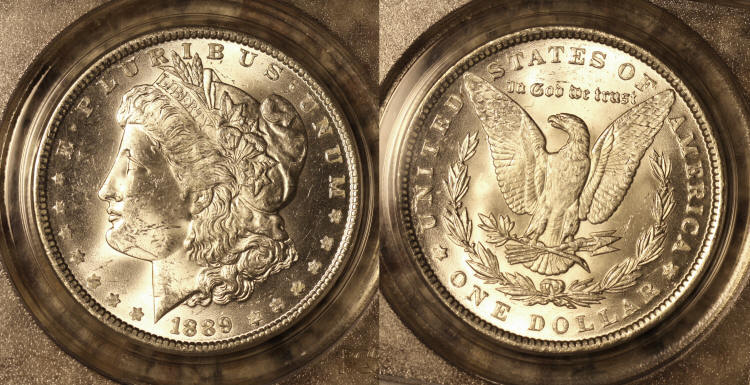 1889 Morgan Silver Dollar PCGS MS-63 #a camera small