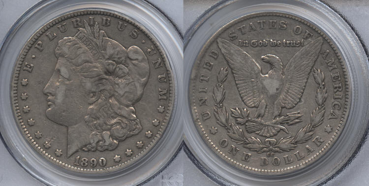 1890-CC Morgan Silver Dollar PCGS VF-30 small