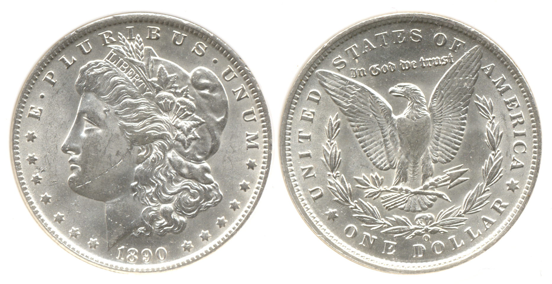 1890-O Morgan Silver Dollar PCI MS-63