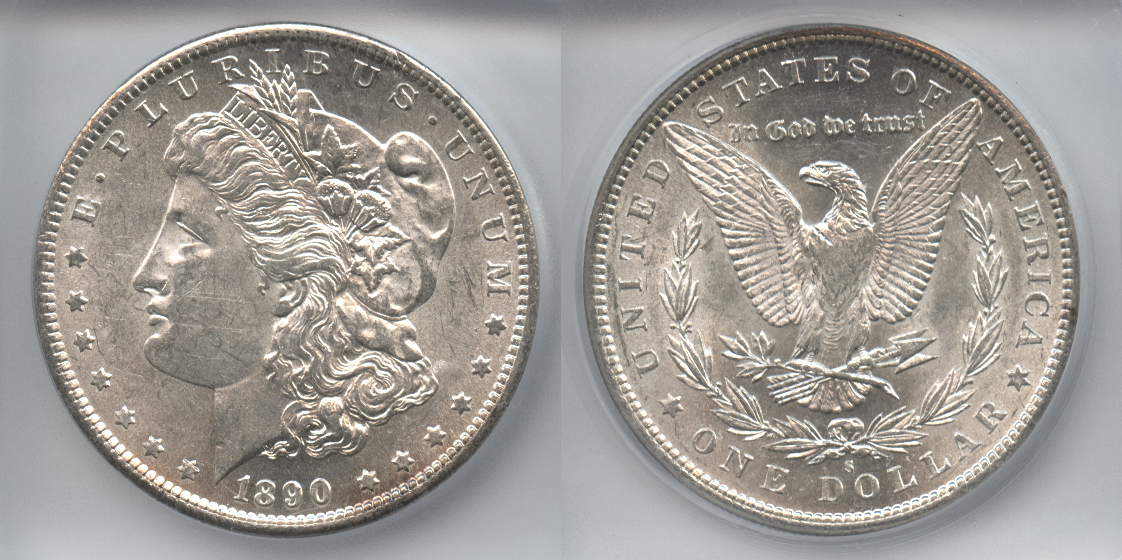 1890-S Morgan Silver Dollar ICG MS-61