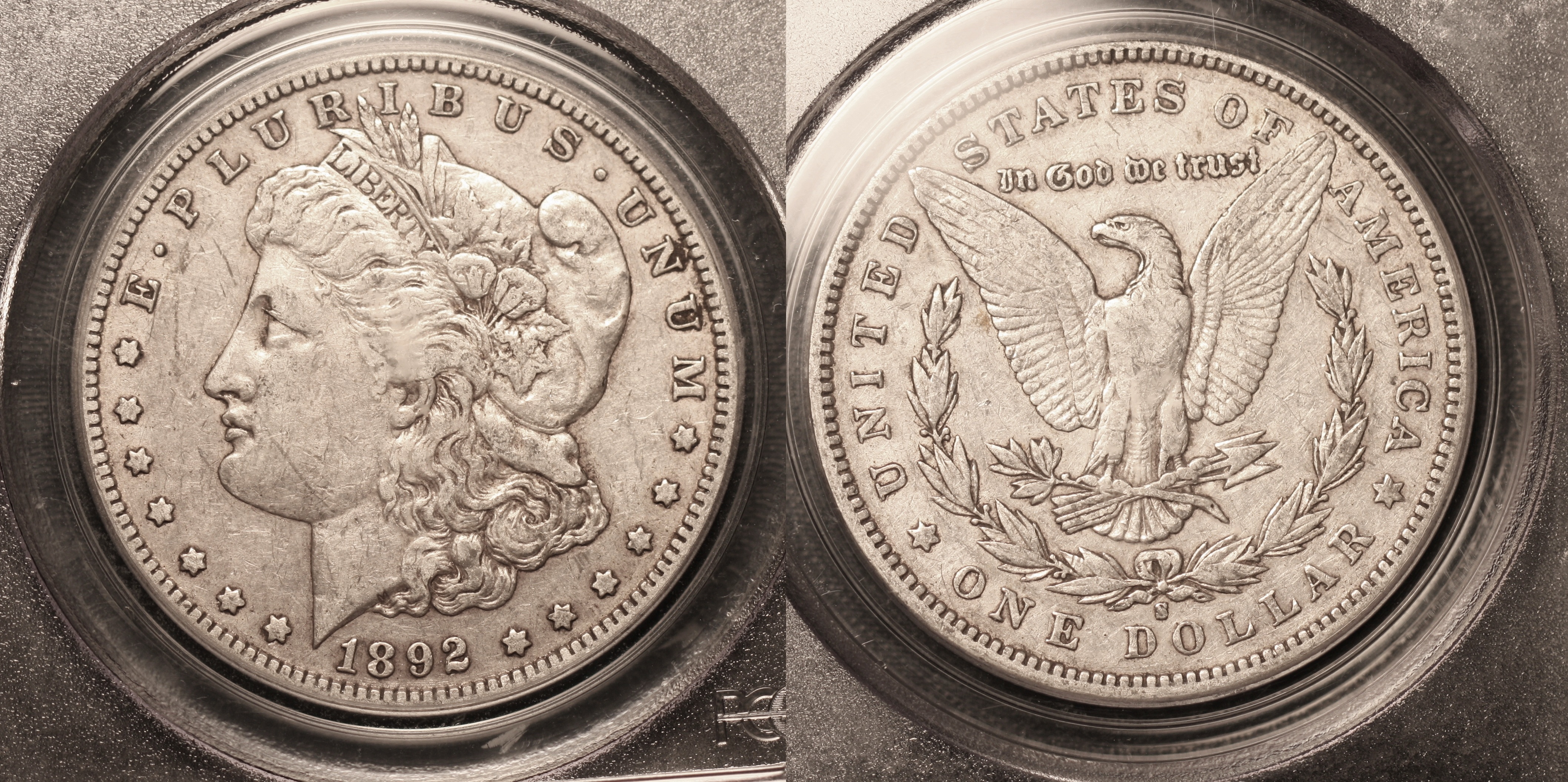 1892-S Morgan Silver Dollar PCGS EF-40 camera