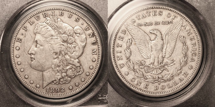 1892-S Morgan Silver Dollar PCGS EF-40 camera small