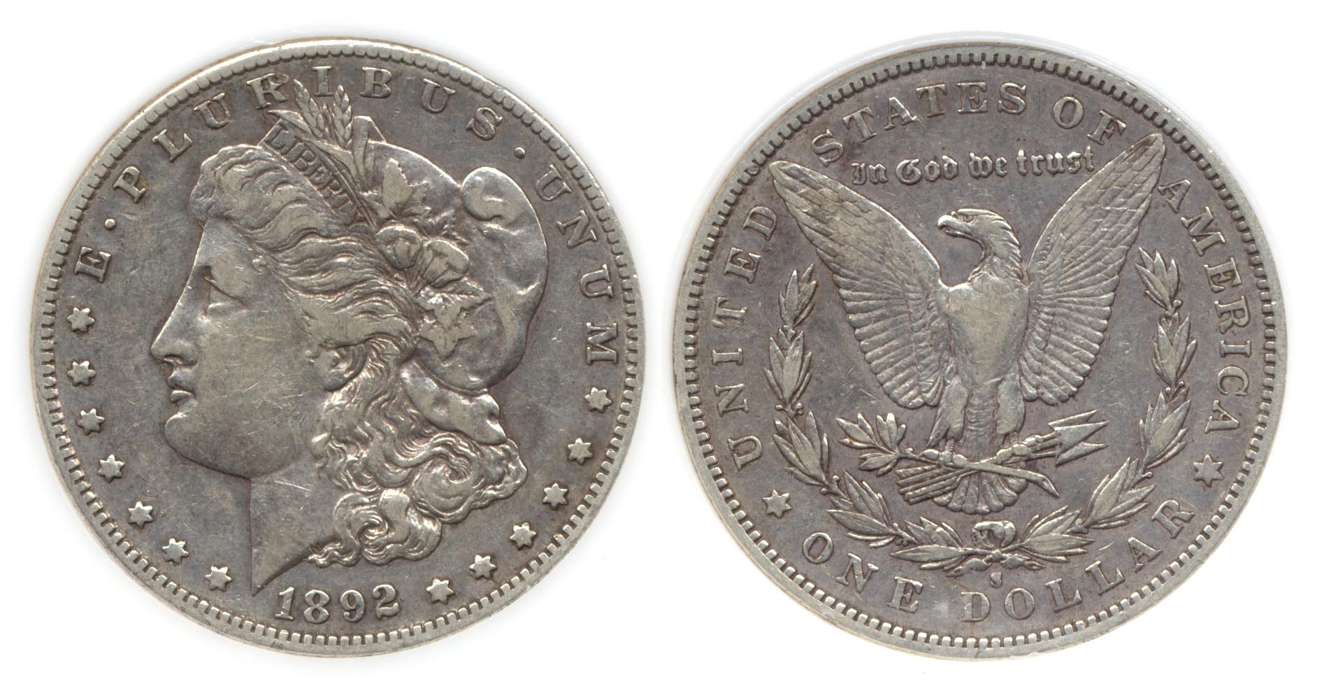 1892-S Morgan Silver Dollar PCI EF-45