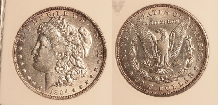 1894-O Morgan Silver Dollar ANACS AU-55 camera small