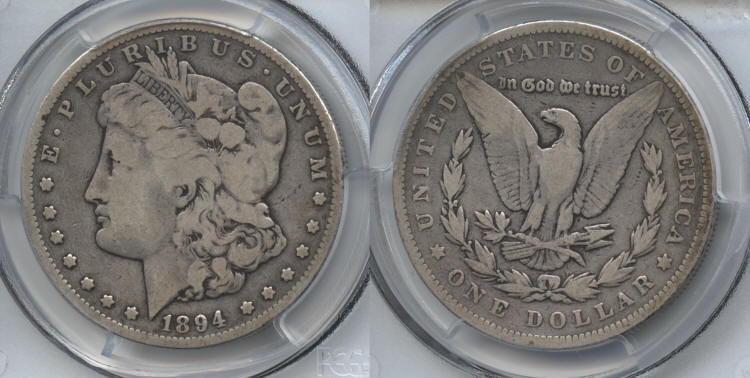 1894 Morgan Silver Dollar PCGS VG-8 small