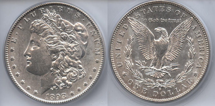 1898-S Morgan Silver Dollar ICG MS-61 small