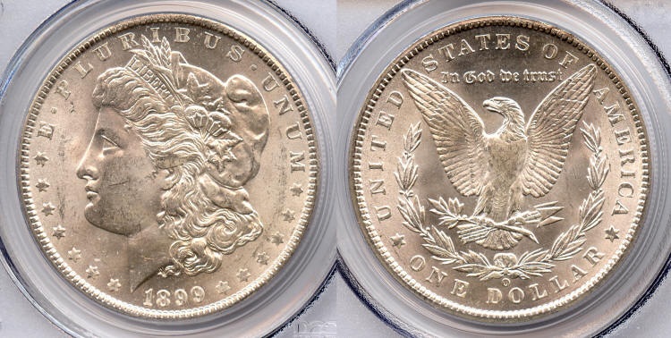 1899-O Morgan Silver Dollar PCGS MS-63 small