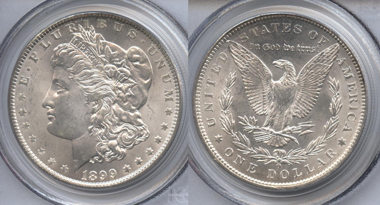 1899-O Morgan Silver Dollar PCGS MS-64 small