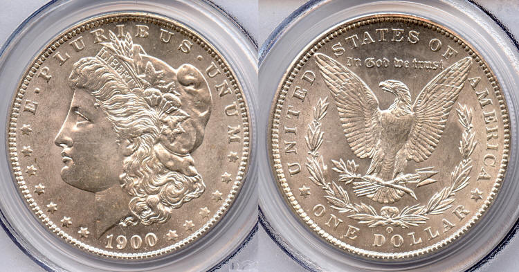 1900-O Morgan Silver Dollar PCGS MS-63 small