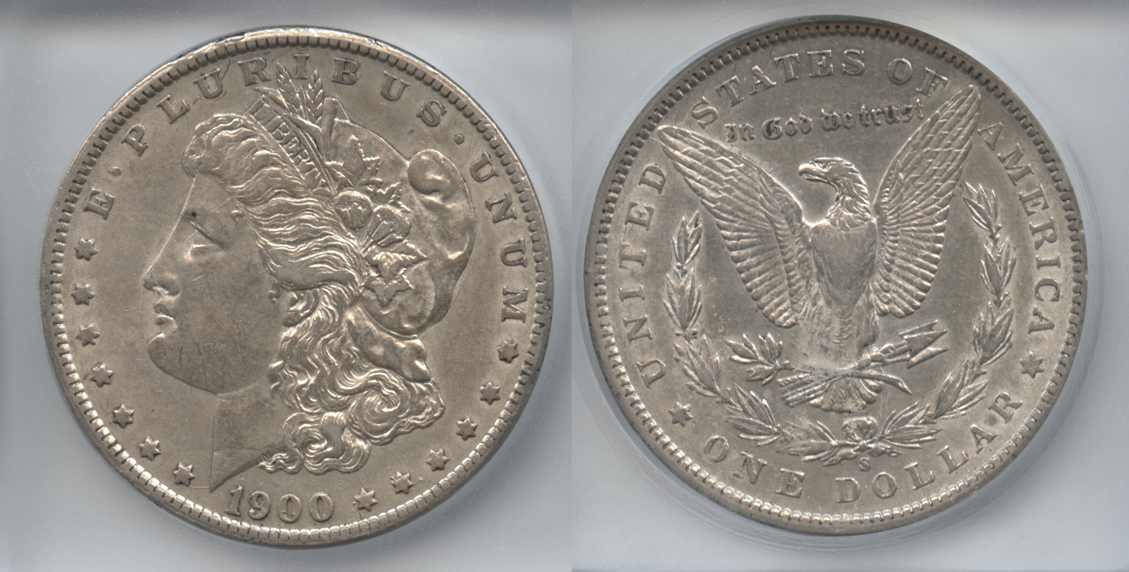1900-S Morgan Silver Dollar ICG AU-50