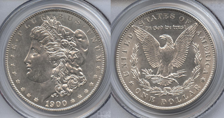 1900 Morgan Silver Dollar PCGS MS-63 small