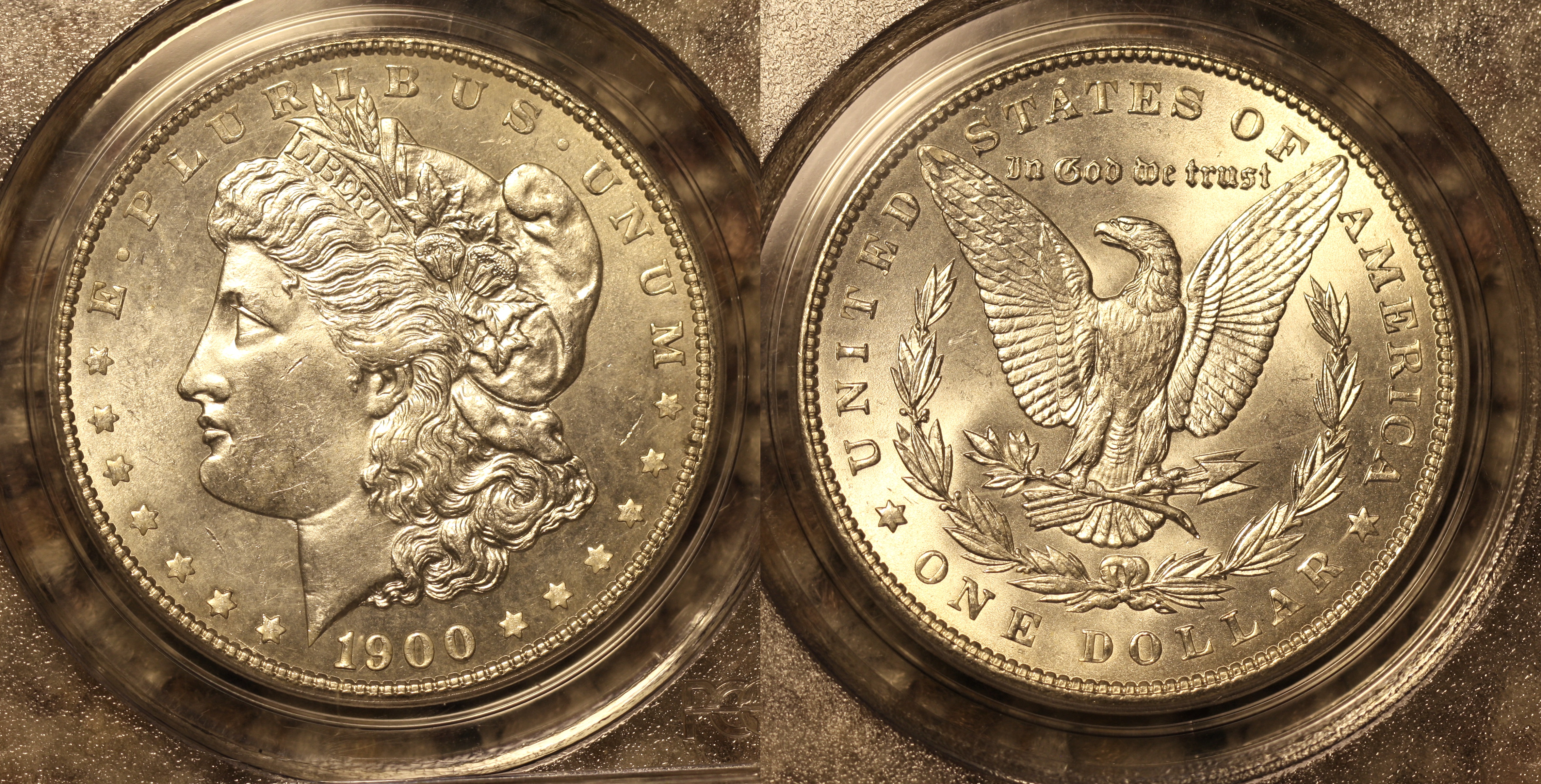 1900 Morgan Silver Dollar PCGS MS-63 camera